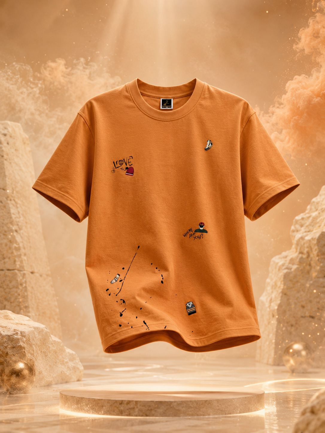 Sunset Scribble Oversized Drop Shoulder T-Shirt