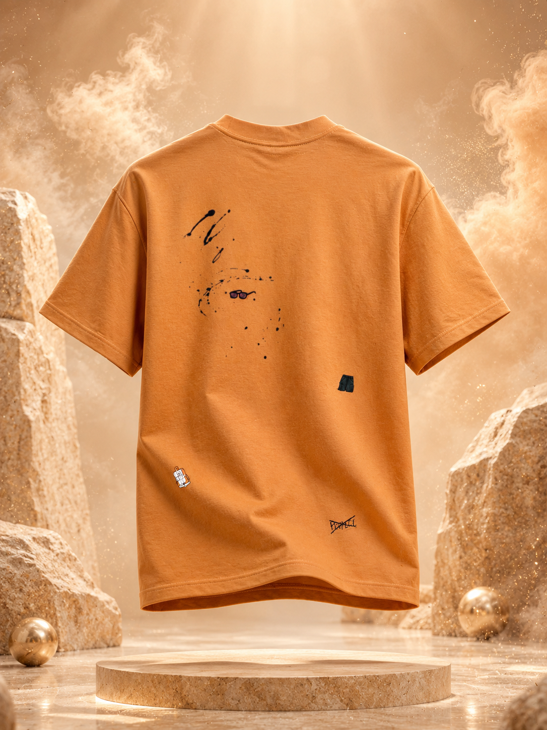 Sunset Scribble Oversized Drop Shoulder T-Shirt