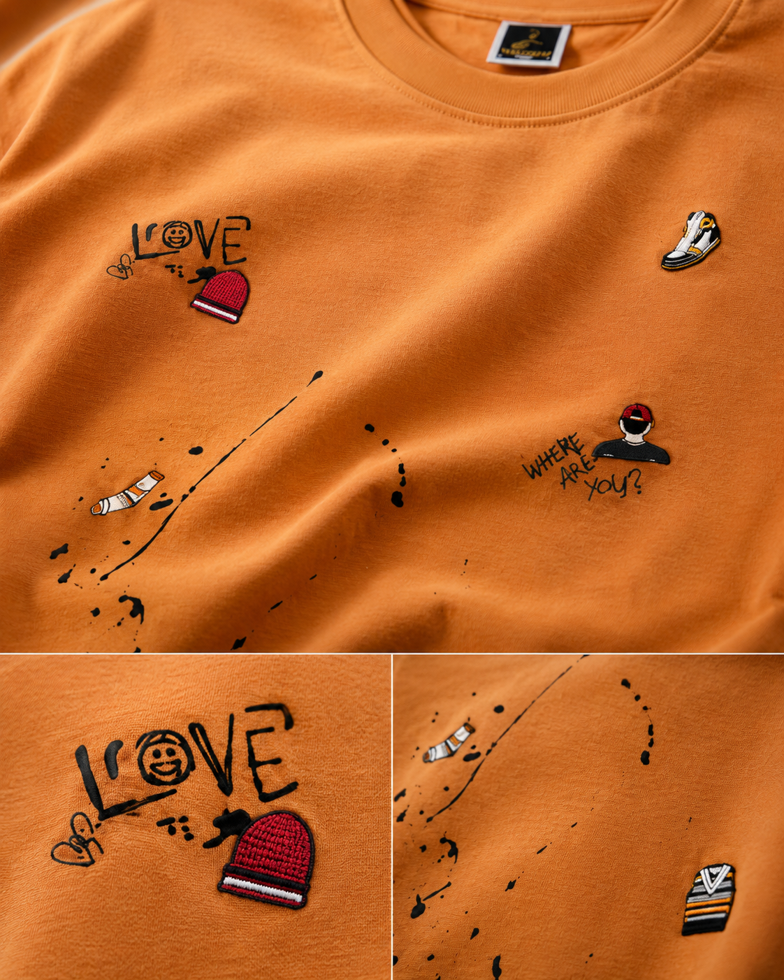 Sunset Scribble Oversized Drop Shoulder T-Shirt
