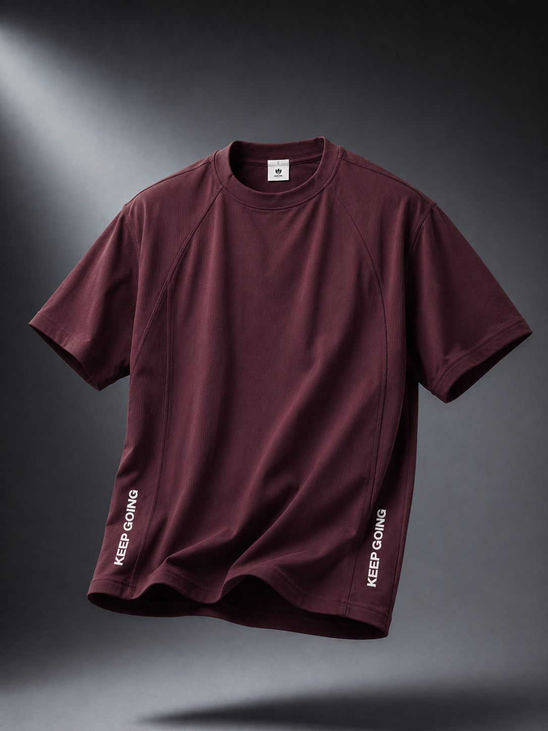 Oversized Down Shoulder T-Shirt – Wine Burgundy