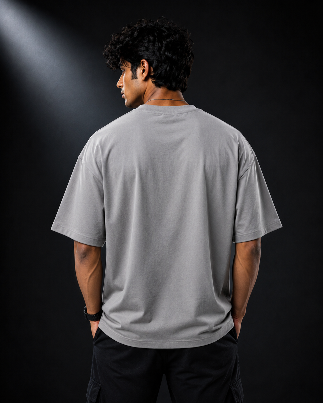 Silver Mist Oversized Down Shoulder T-Shirt