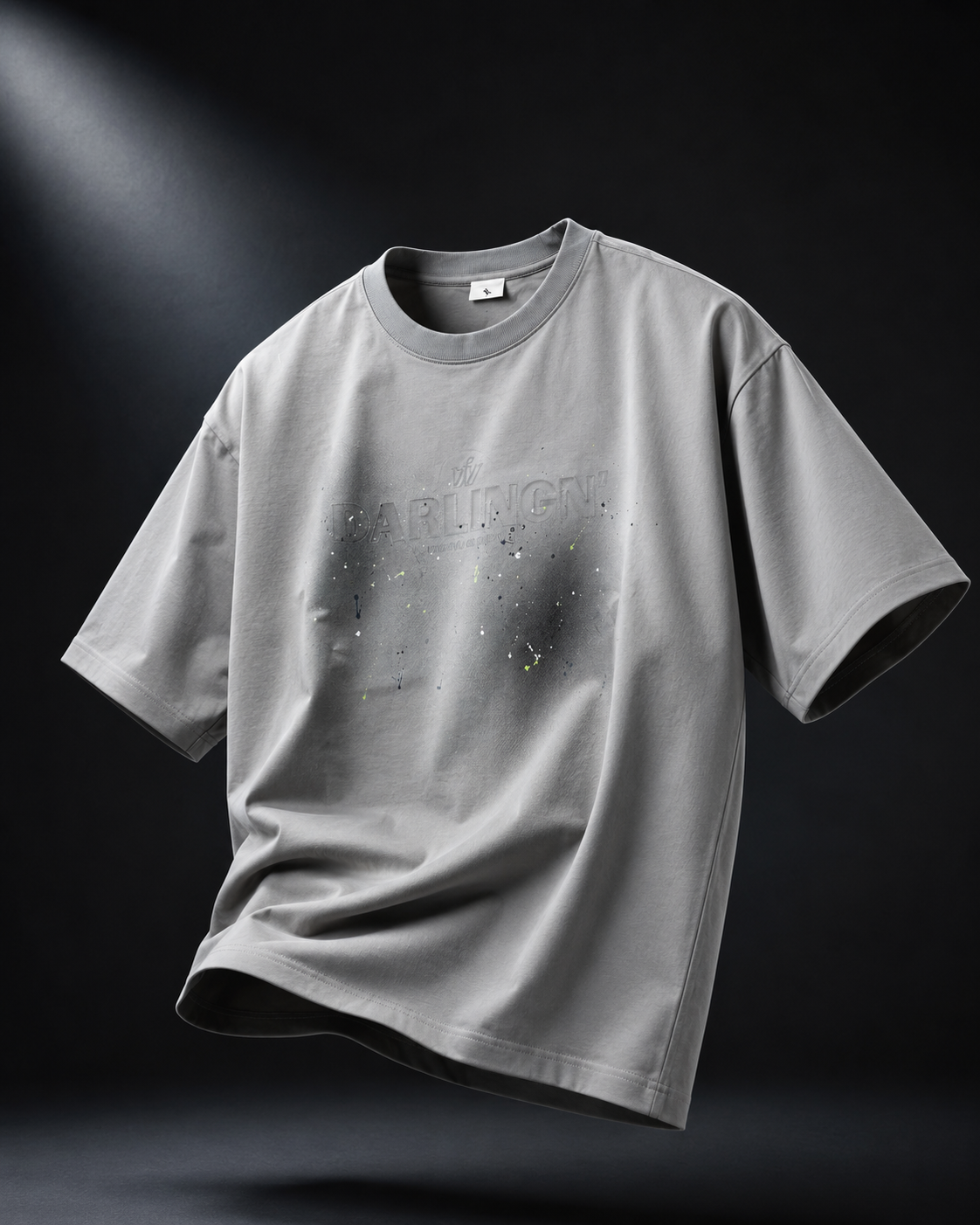 Silver Mist Oversized Down Shoulder T-Shirt