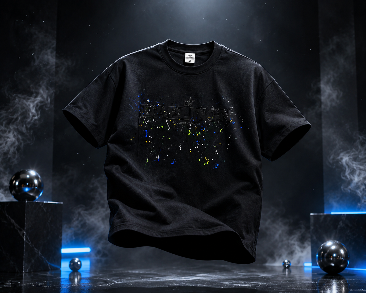 Shadow Splash Oversized Down Shoulder T-Shirt