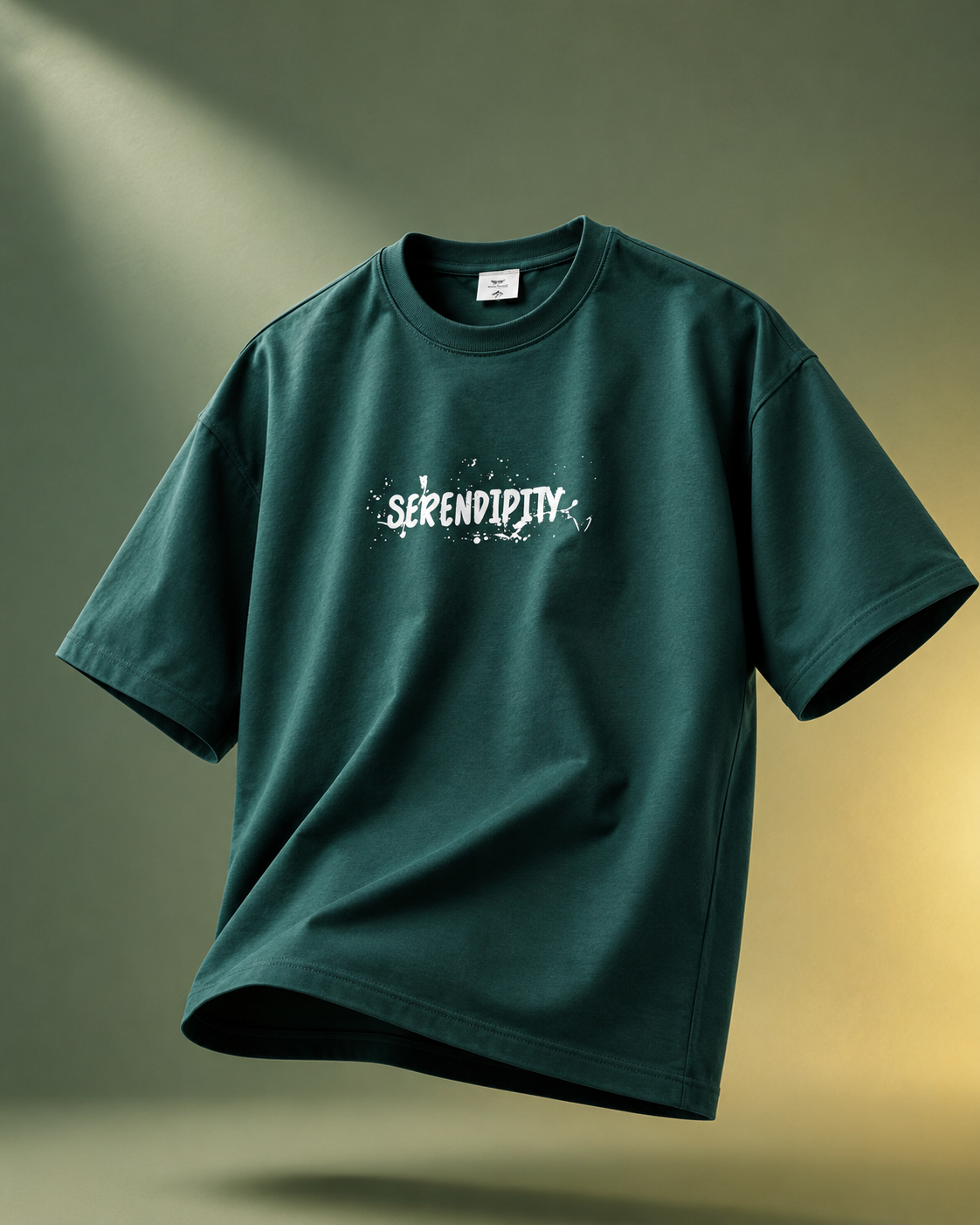 Emerald Drift Oversized Down Shoulder T-Shirt
