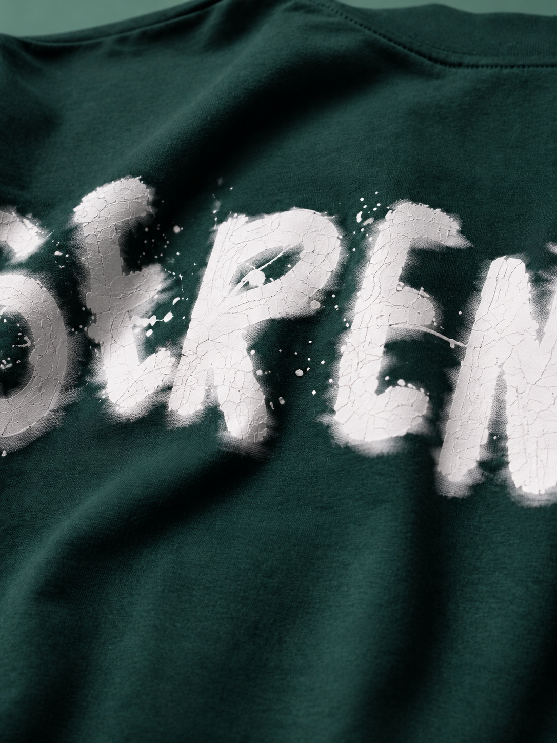 Emerald Drift Oversized Down Shoulder T-Shirt
