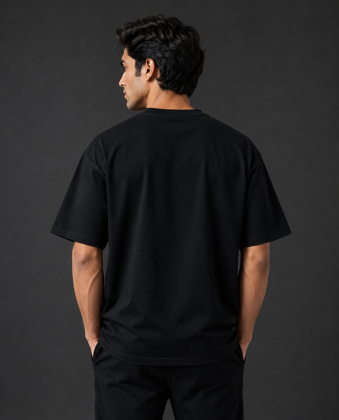 Noir Essence Oversized Down Shoulder T-Shirt