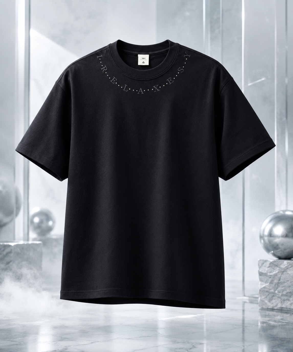 Noir Essence Oversized Down Shoulder T-Shirt