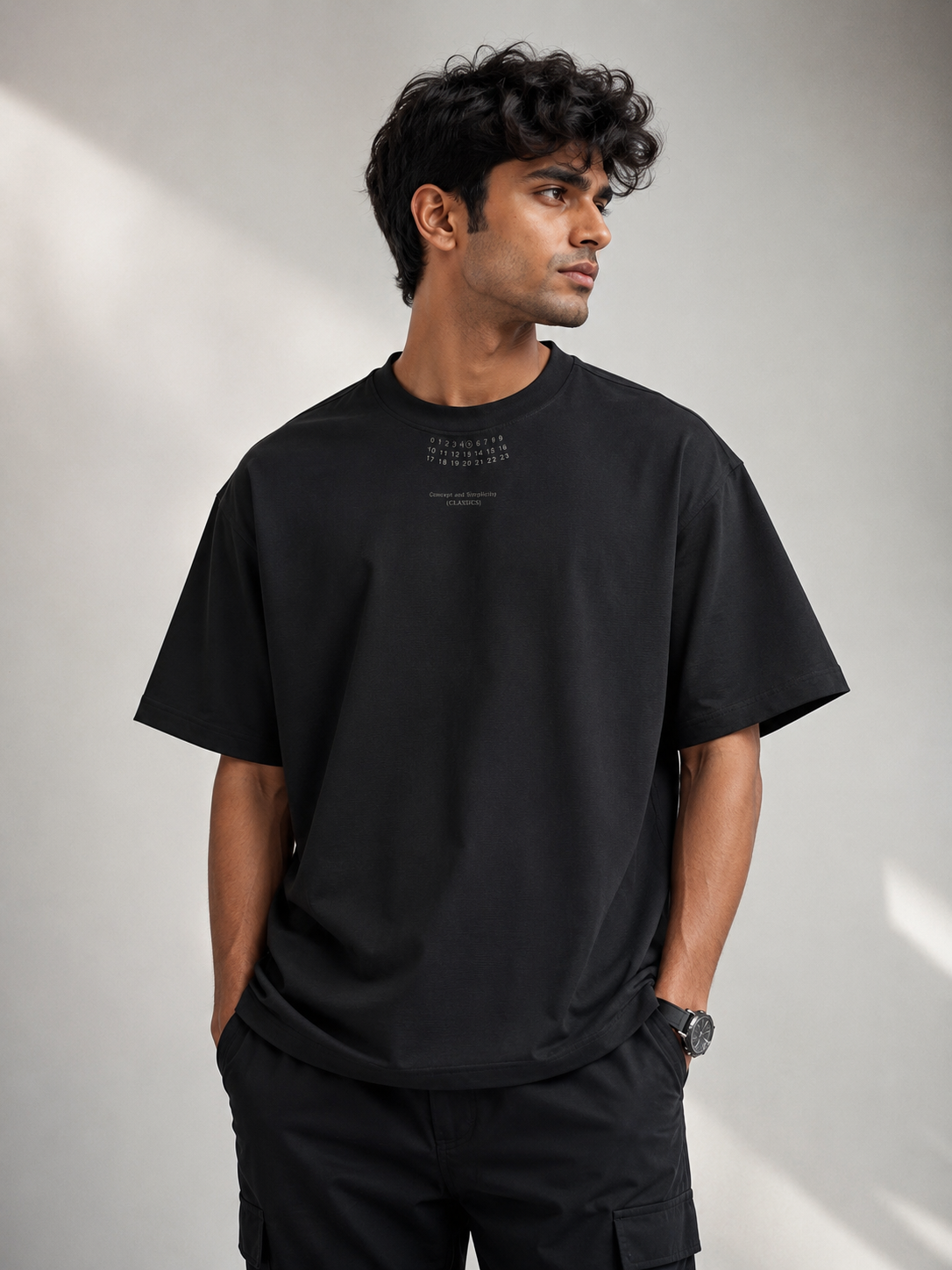 Stealth Code Oversized Down Shoulder T-Shirt