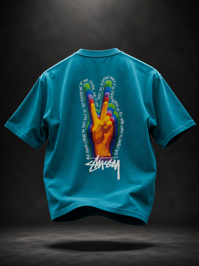 Peace Pulse Oversized Drop Shoulder T-Shirt (Unisex)