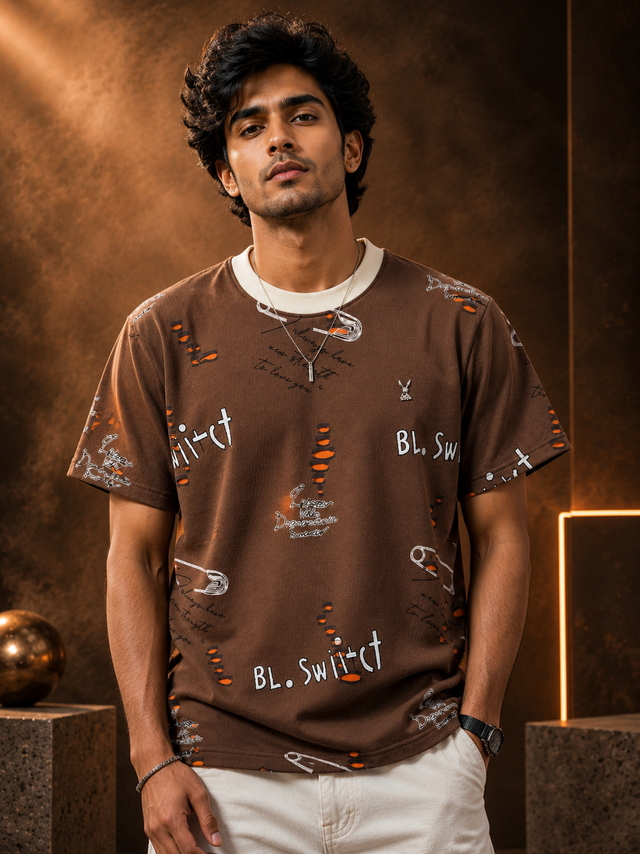 Mocha Script Premium Regular Fit T-Shirt