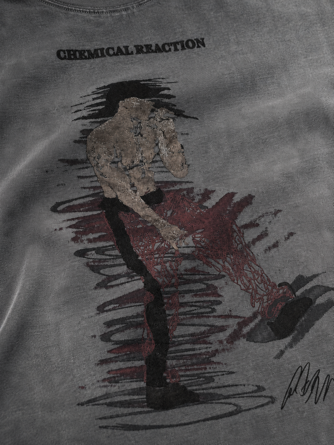 Chemical Reaction Vintage Wash Oversized Drop Shoulder T-Shirt