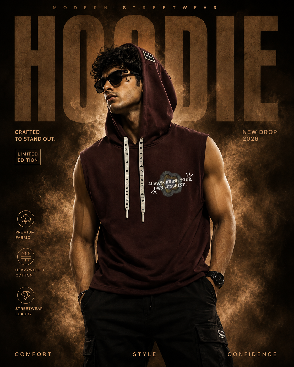 Shadow Pulse Sleeveless Hoodie