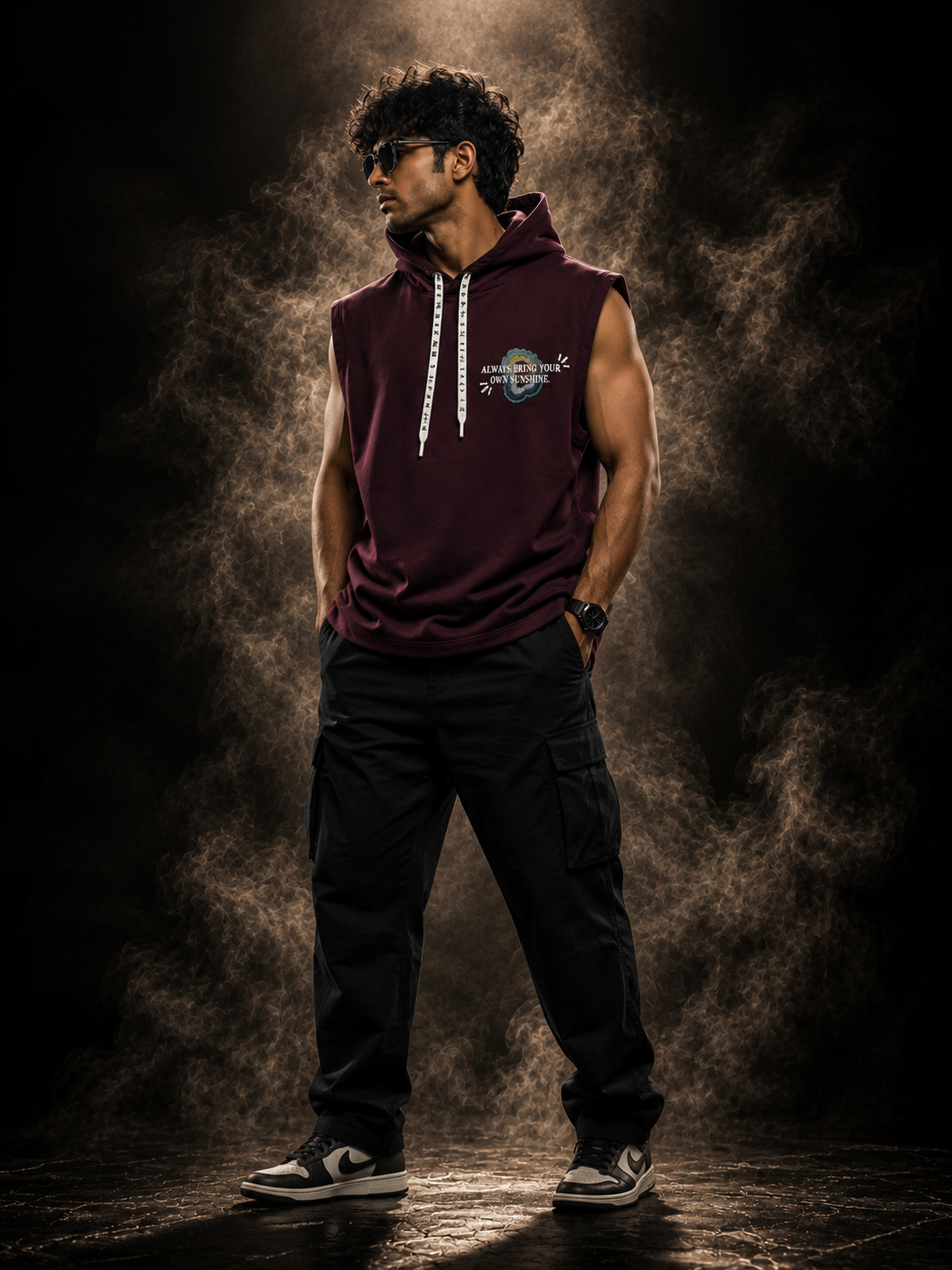 Shadow Pulse Sleeveless Hoodie