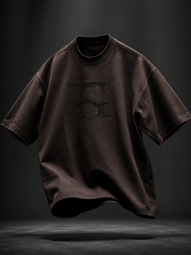Midnight Crest Oversized Drop Shoulder T-Shirt