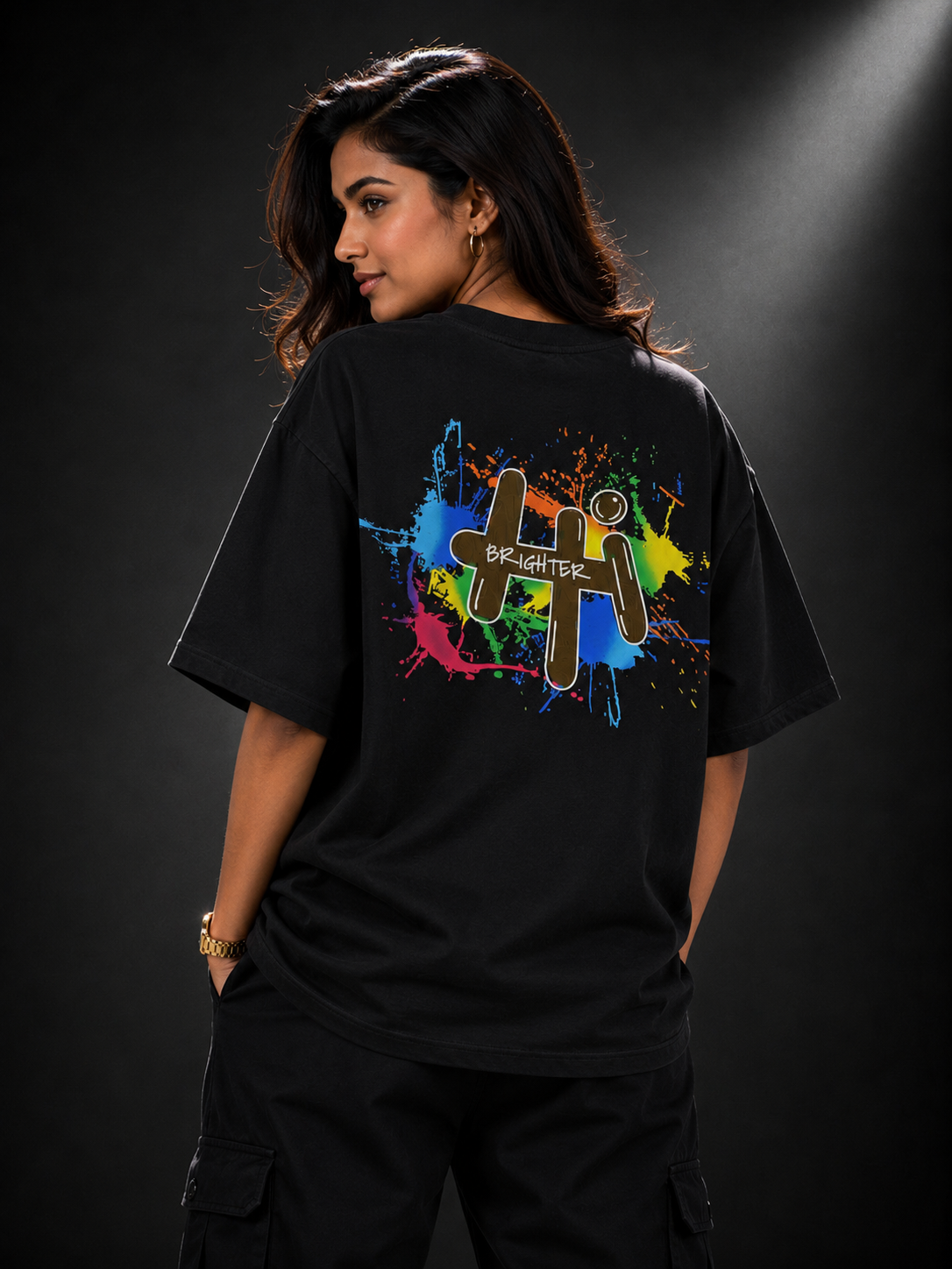 Brighter Noir Oversized Drop Shoulder T-Shirt