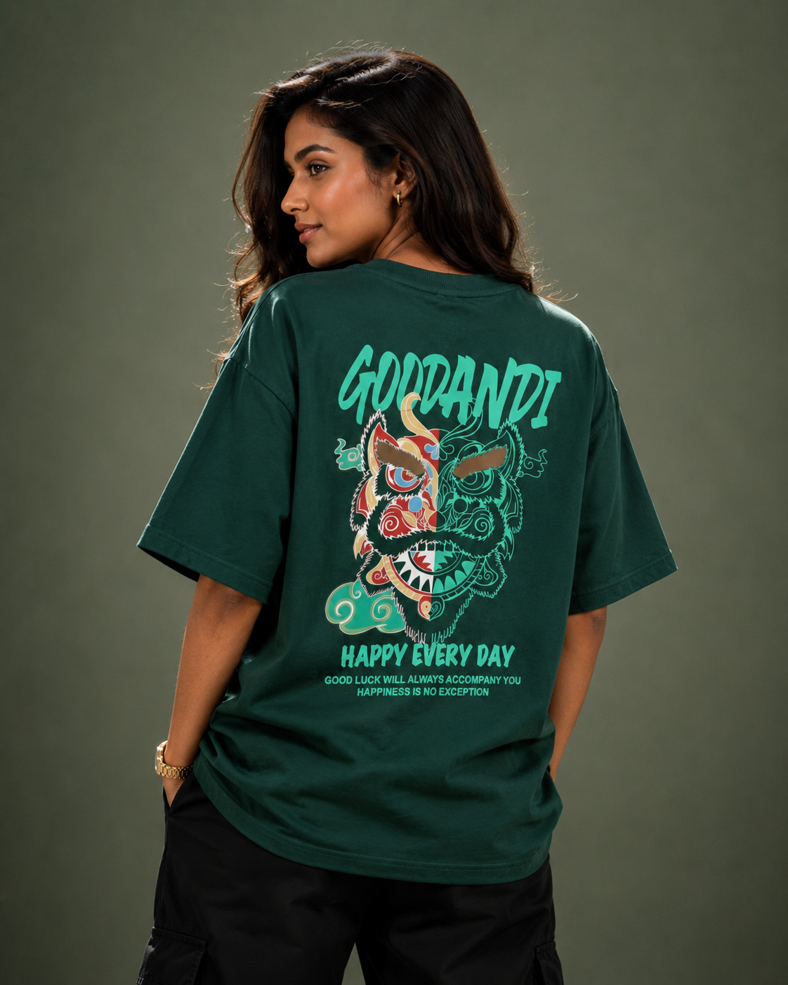 Good Vibes Oni Oversized Drop Shoulder T-Shirt (Unisex)