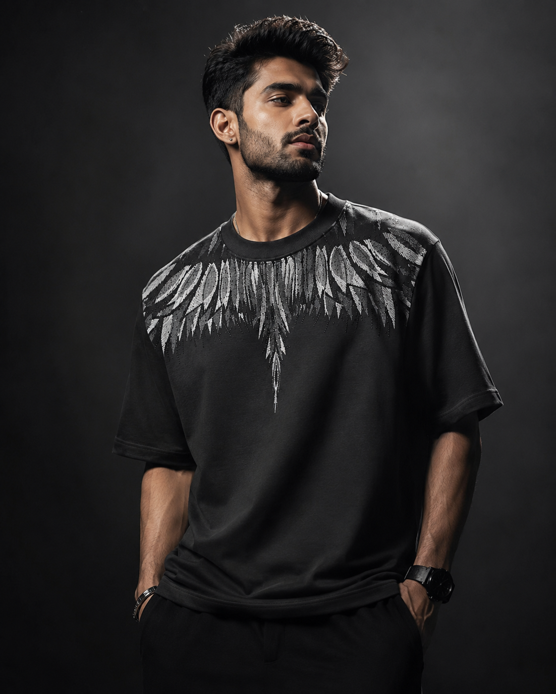 Midnight Wings Oversized Drop Shoulder T-Shirt