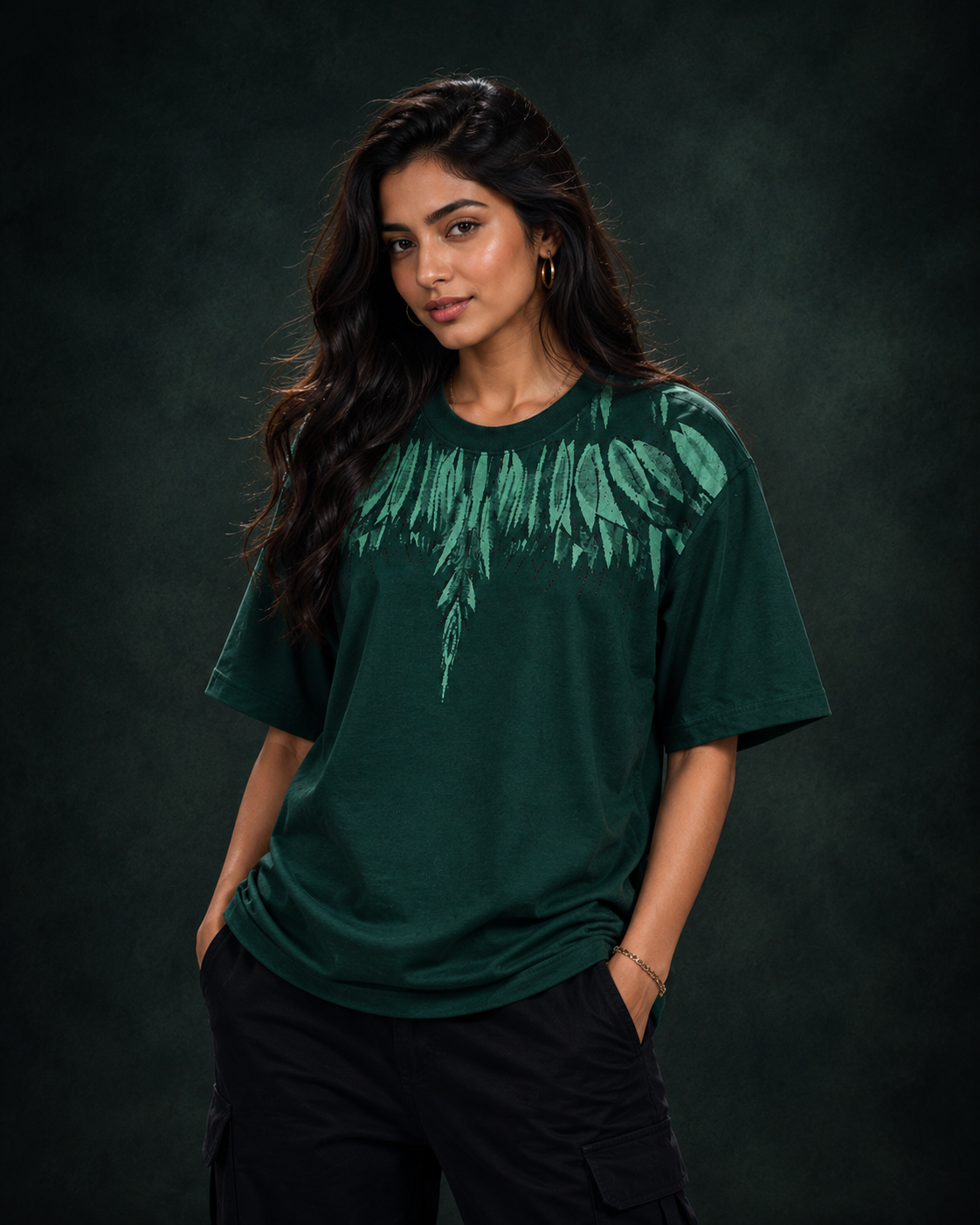 Emerald Wings Oversized Drop Shoulder T-Shirt (Unisex)