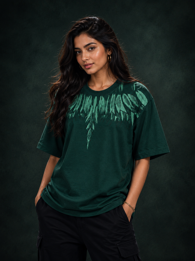 Emerald Wings Oversized Drop Shoulder T-Shirt (Unisex)