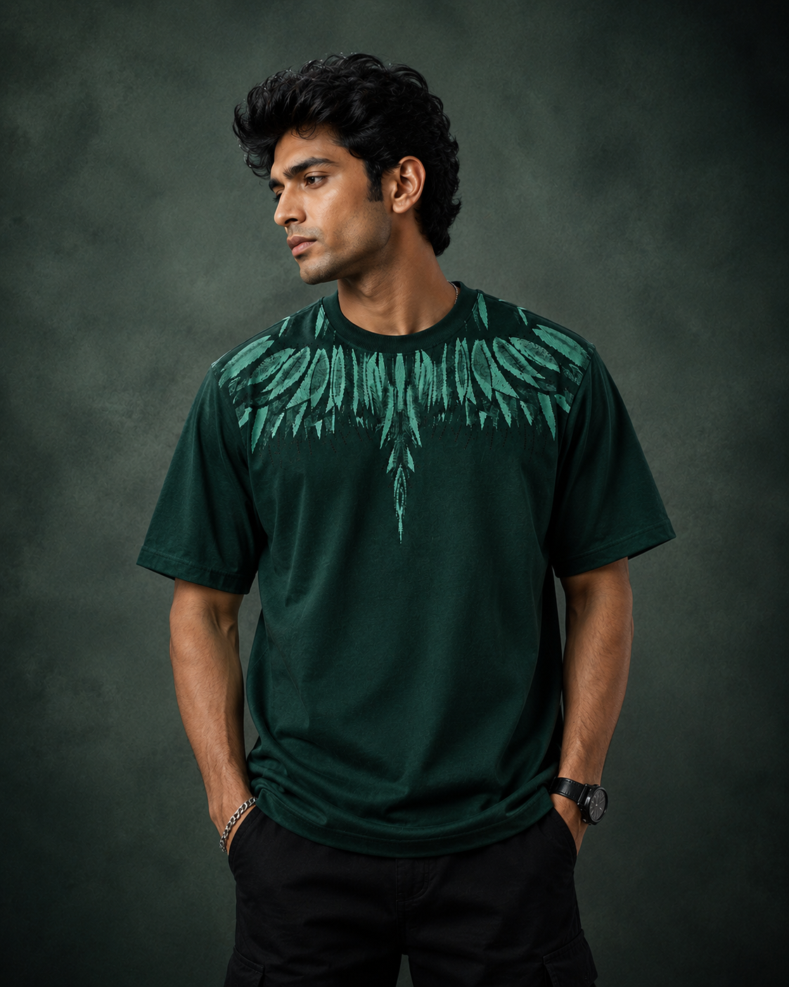 Emerald Wings Oversized Drop Shoulder T-Shirt (Unisex)