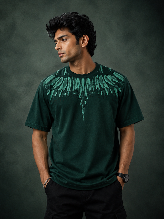 Emerald Wings Oversized Drop Shoulder T-Shirt (Unisex)
