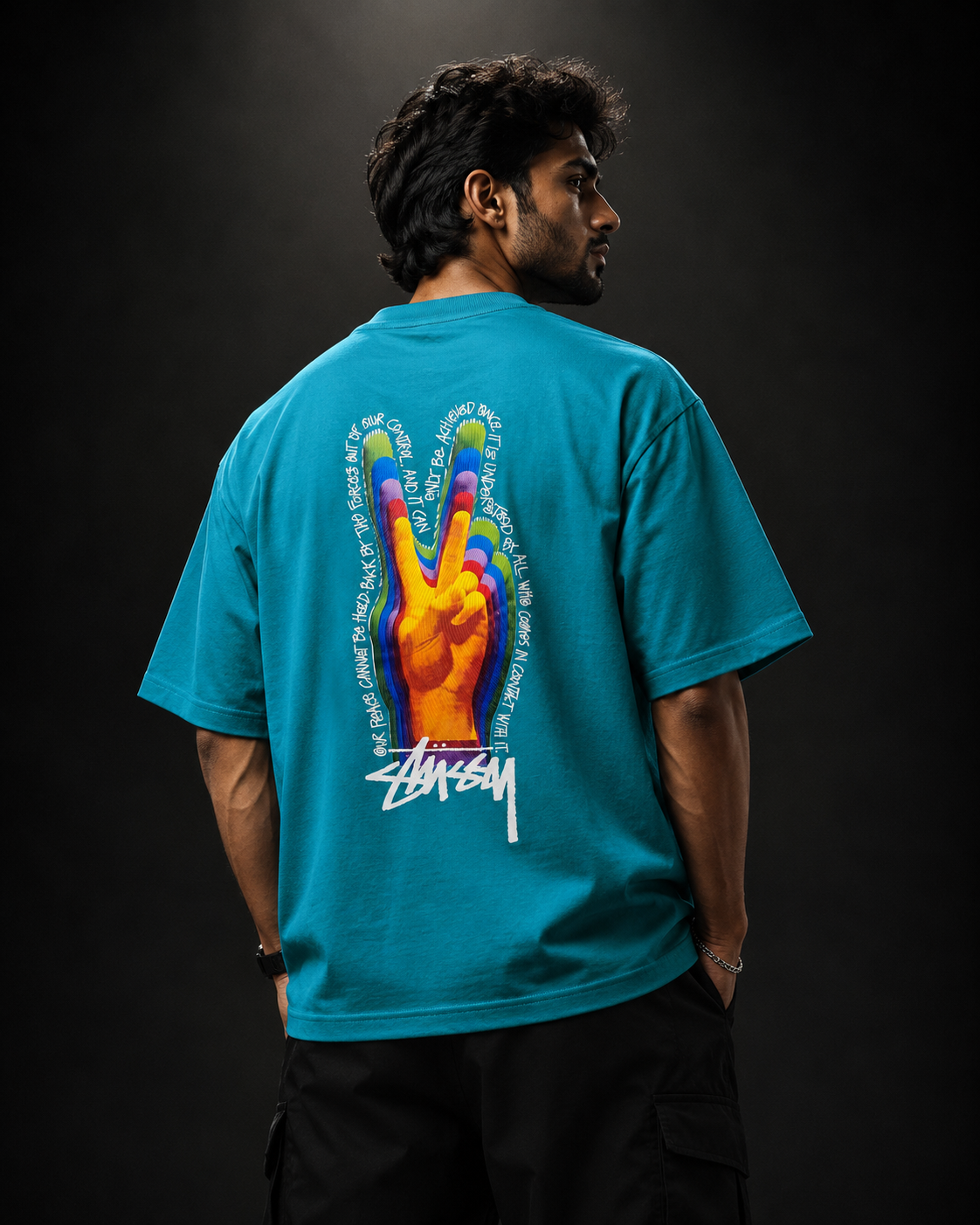 Peace Pulse Oversized Drop Shoulder T-Shirt (Unisex)