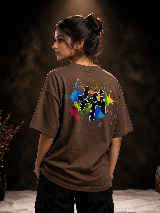 Brighter Pulse Oversized Drop Shoulder T-Shirt (Unisex)