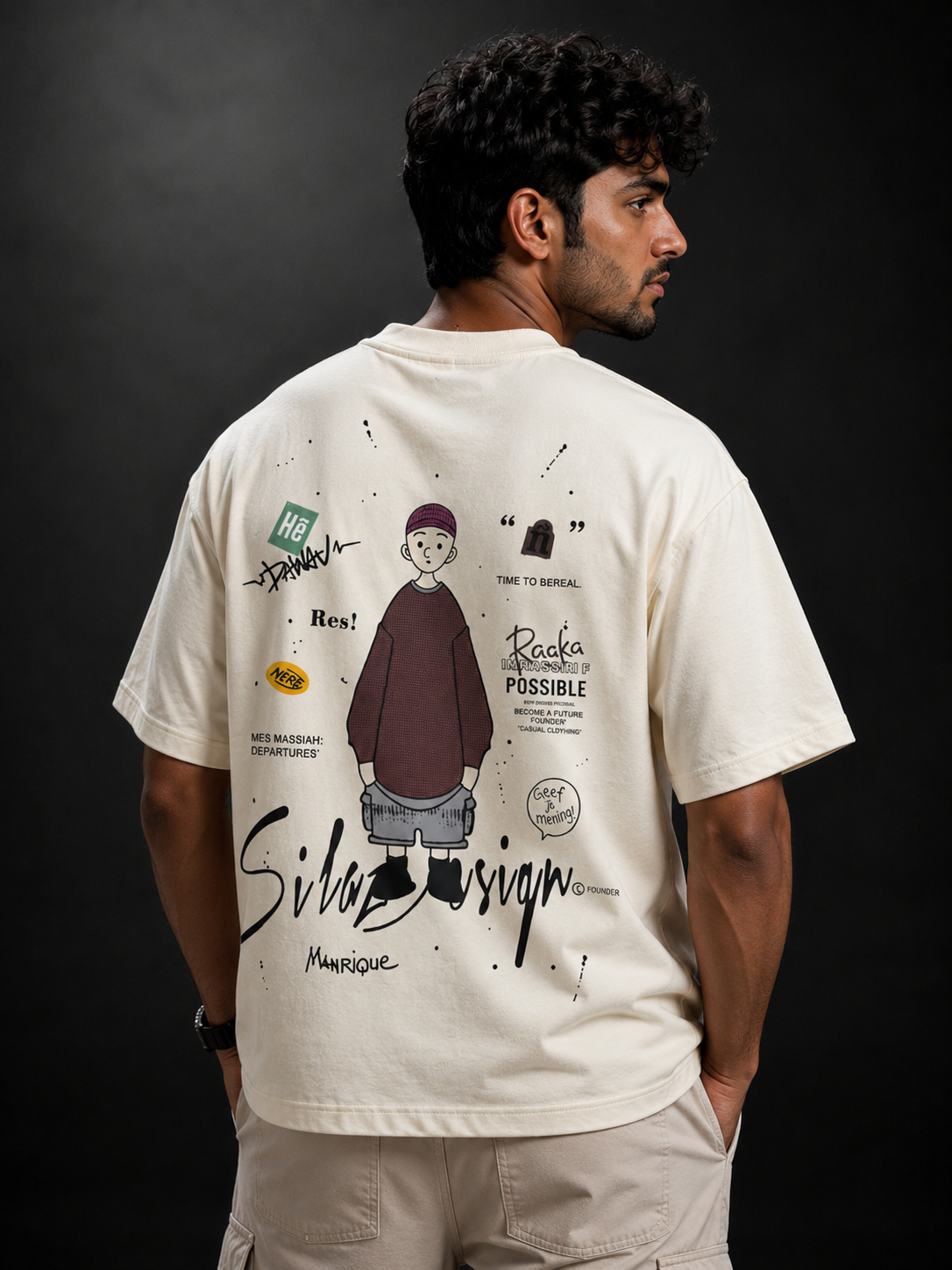 Sketch Society Oversized Drop Shoulder T-Shirt (Unisex)