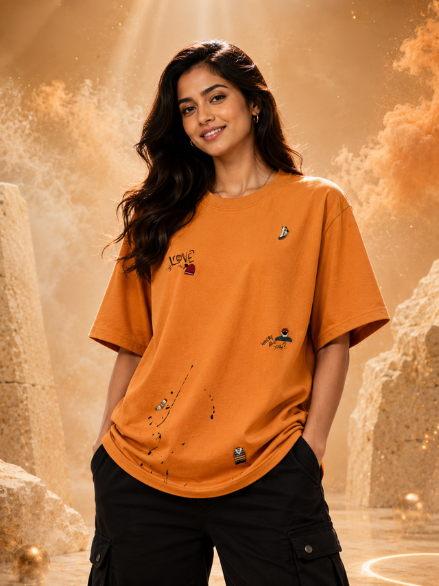 Sunset Scribble Oversized T-Shirt (Unisex)