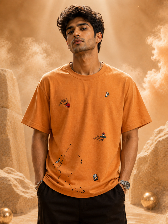 Sunset Scribble Oversized T-Shirt (Unisex)