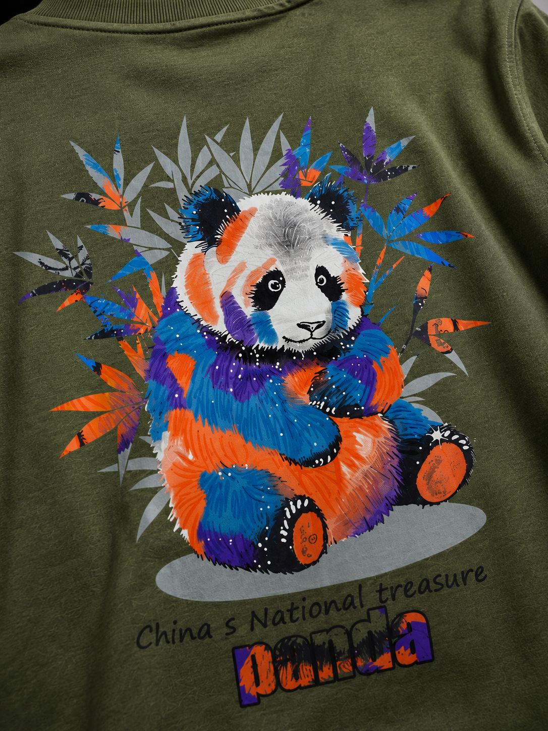 Wild Panda Oversized Drop Shoulder T-Shirt (Unisex)