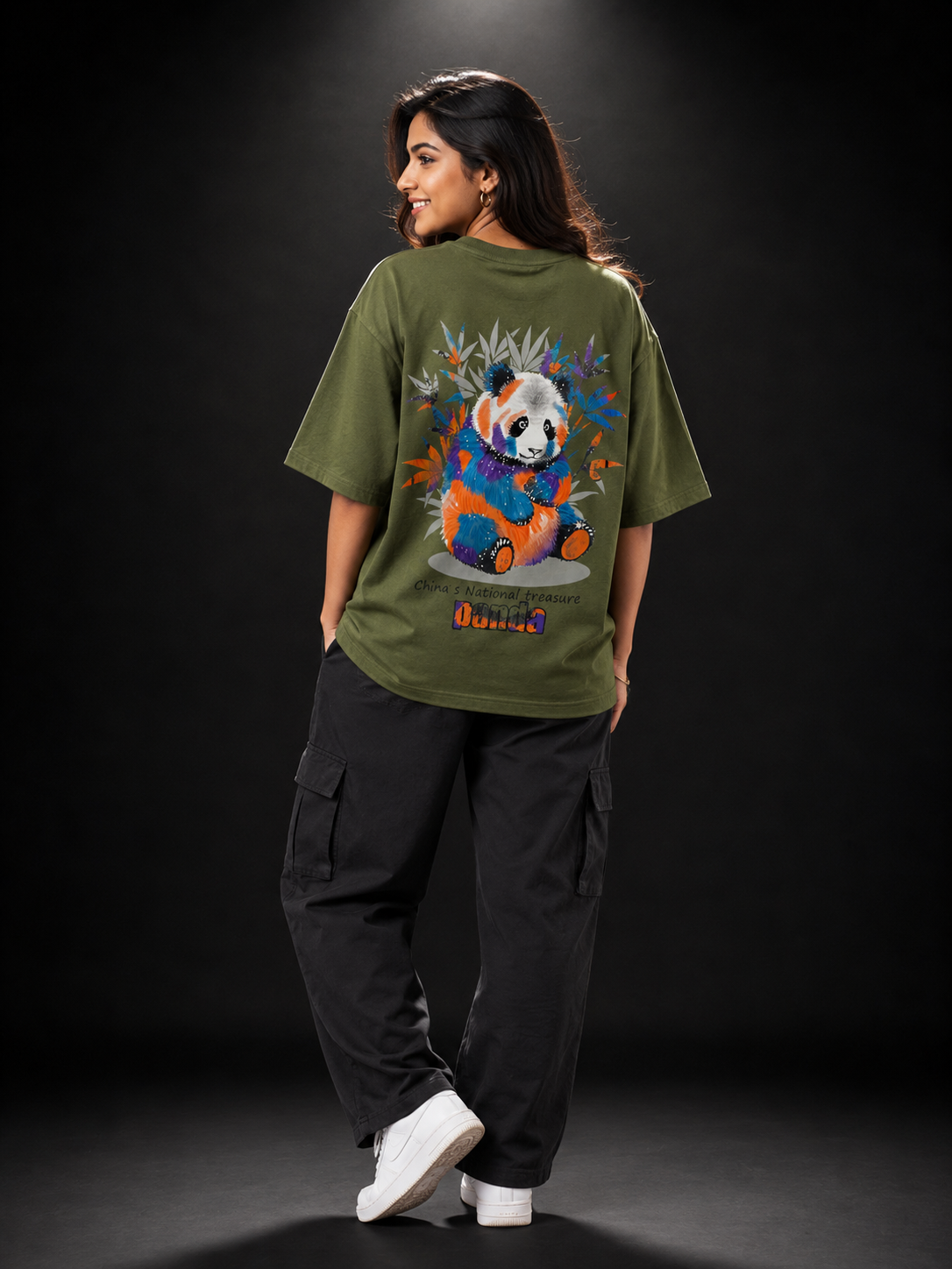 Wild Panda Oversized Drop Shoulder T-Shirt (Unisex)