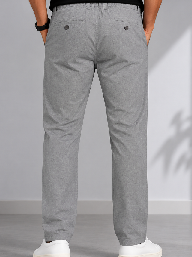Silver Mist Regular Fit Cotton Trouser