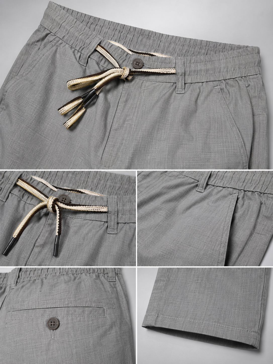 Silver Mist Regular Fit Cotton Trouser