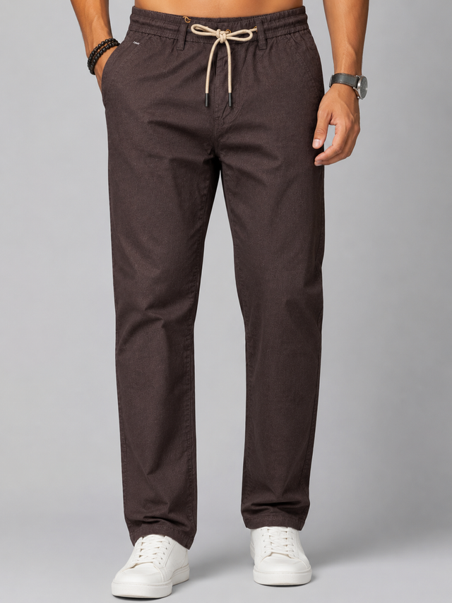 Espresso Luxe Regular Fit Cotton Trouser