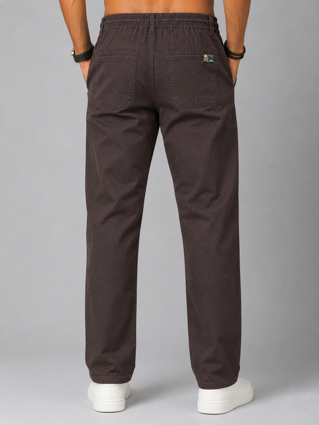Espresso Luxe Regular Fit Cotton Trouser