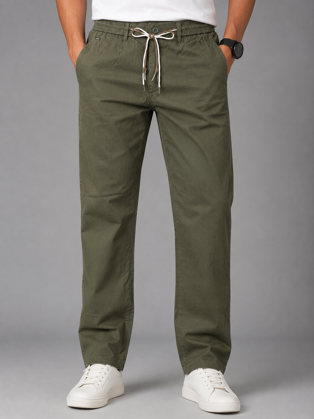 Olive Ridge Regular Fit Cotton Trouser