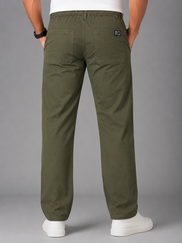 Olive Ridge Regular Fit Cotton Trouser