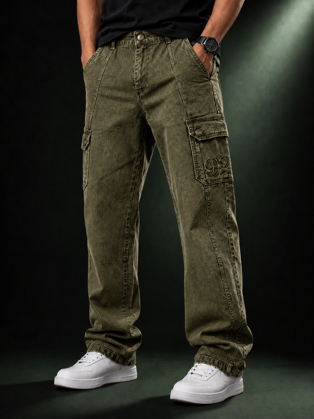 Urban Ranger Olive Cargo Fit Jeans