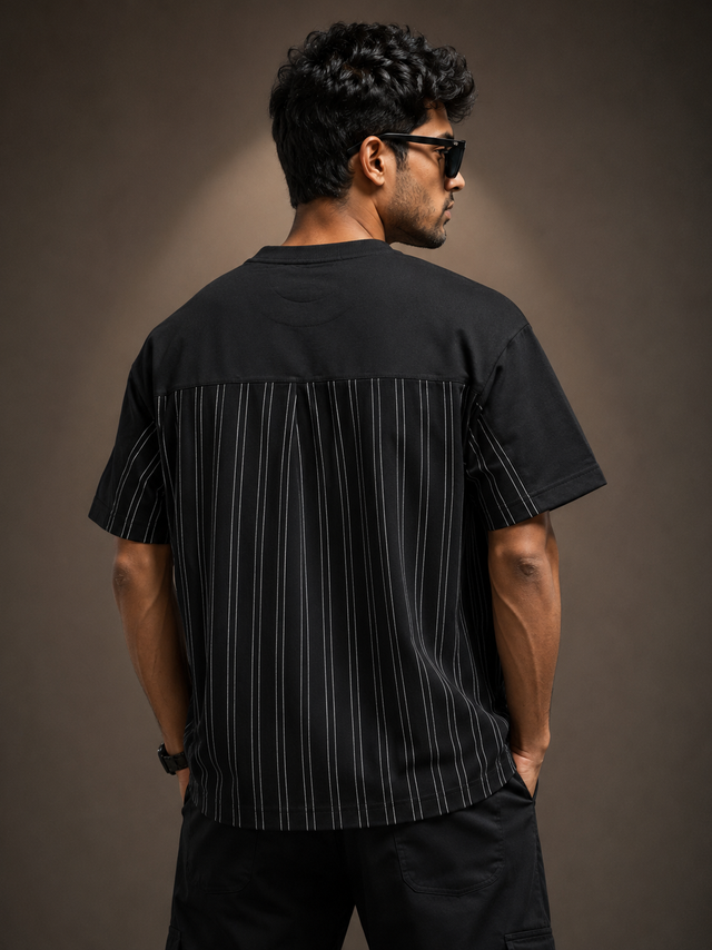 Shadow Grid Pocket Oversized T-Shirt