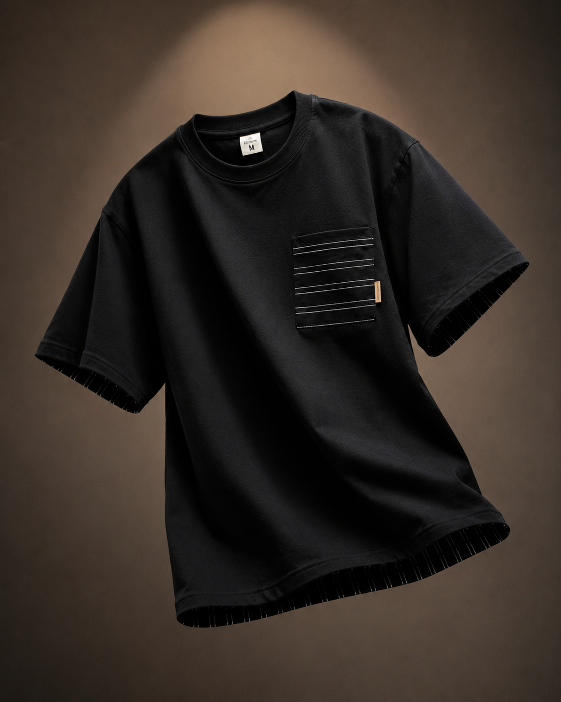 Shadow Grid Pocket Oversized T-Shirt
