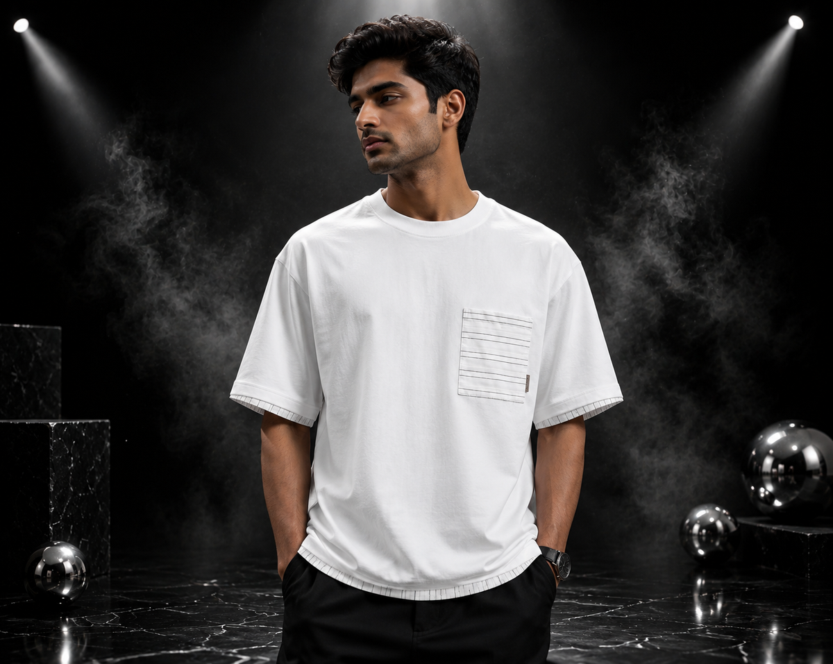 Arctic Grid Pocket Oversized T-Shirt
