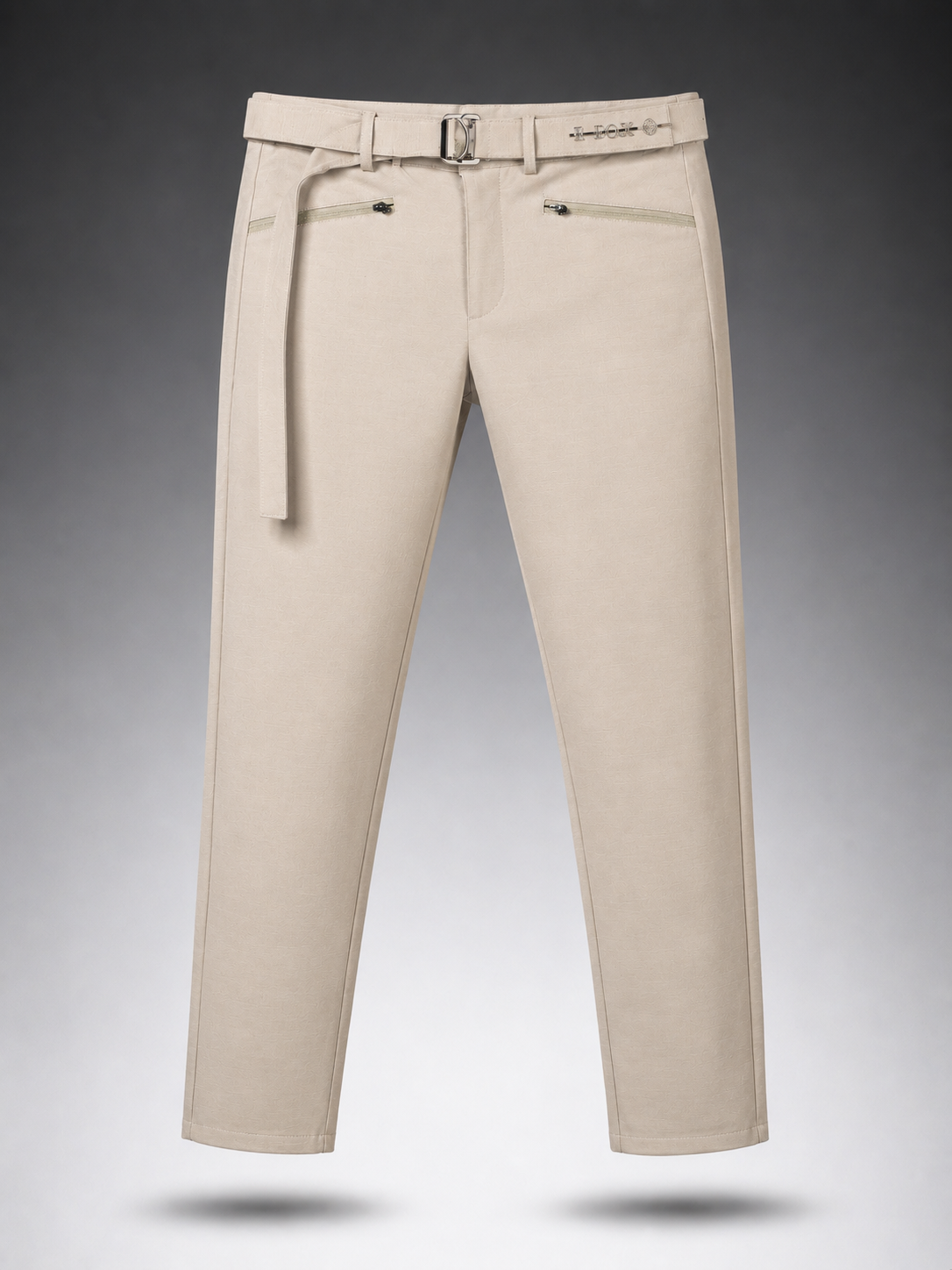 Ivory Luxe Cotton Slim Fit Trousers