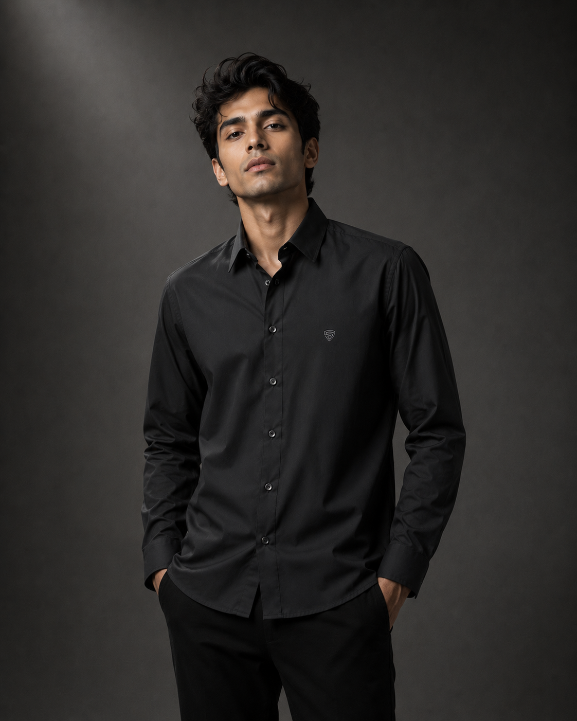 Noir Luxe Soft Touch Full Sleeve Shirt