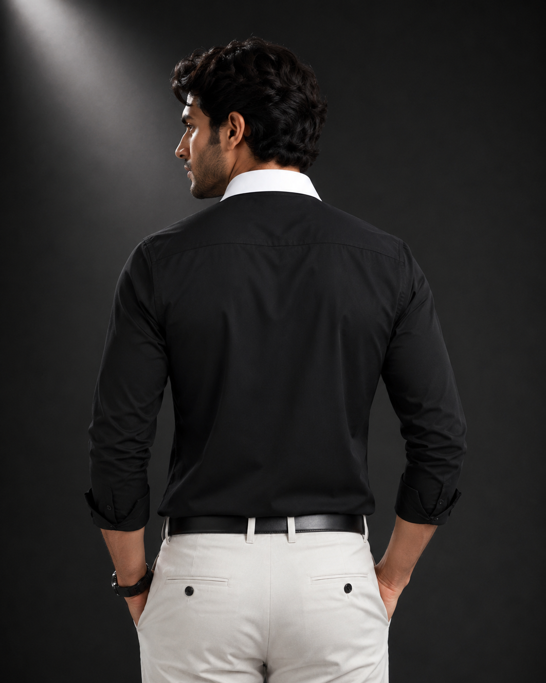 Noir Edge Dobby Lycra Full Sleeve Shirt
