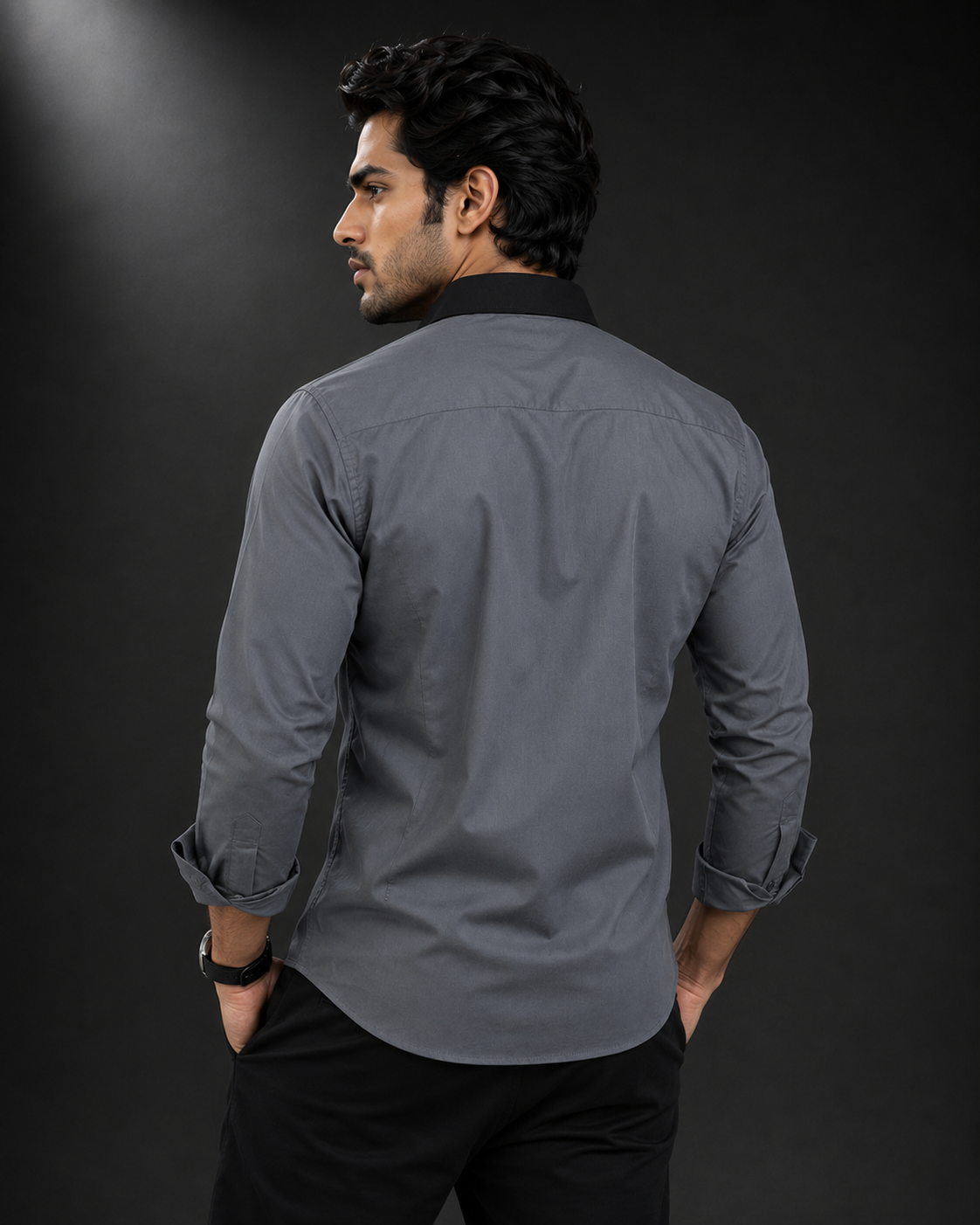 Graphite Elite Dobby Lycra Full Sleeve Shirt
