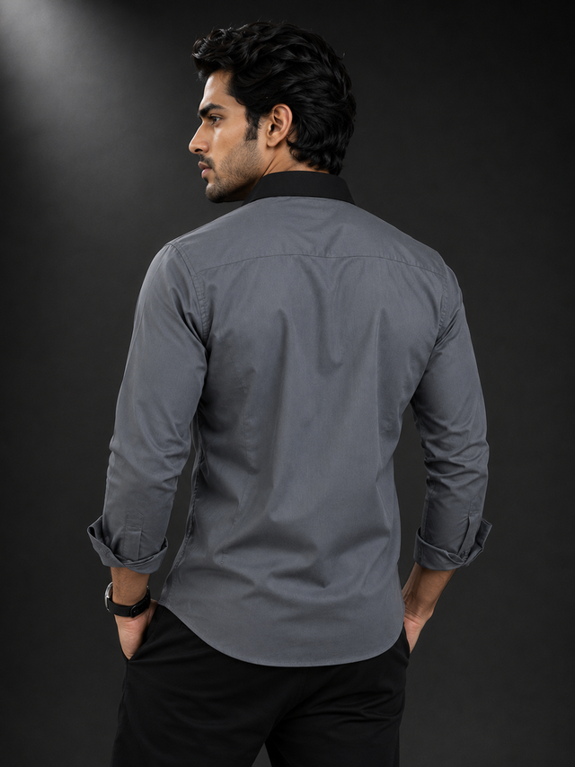 Graphite Elite Dobby Lycra Full Sleeve Shirt
