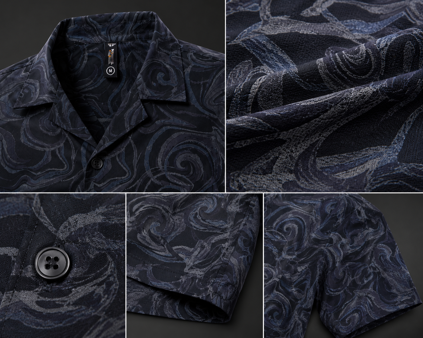 Midnight Marble Soft Touch Half Sleeve Shirt