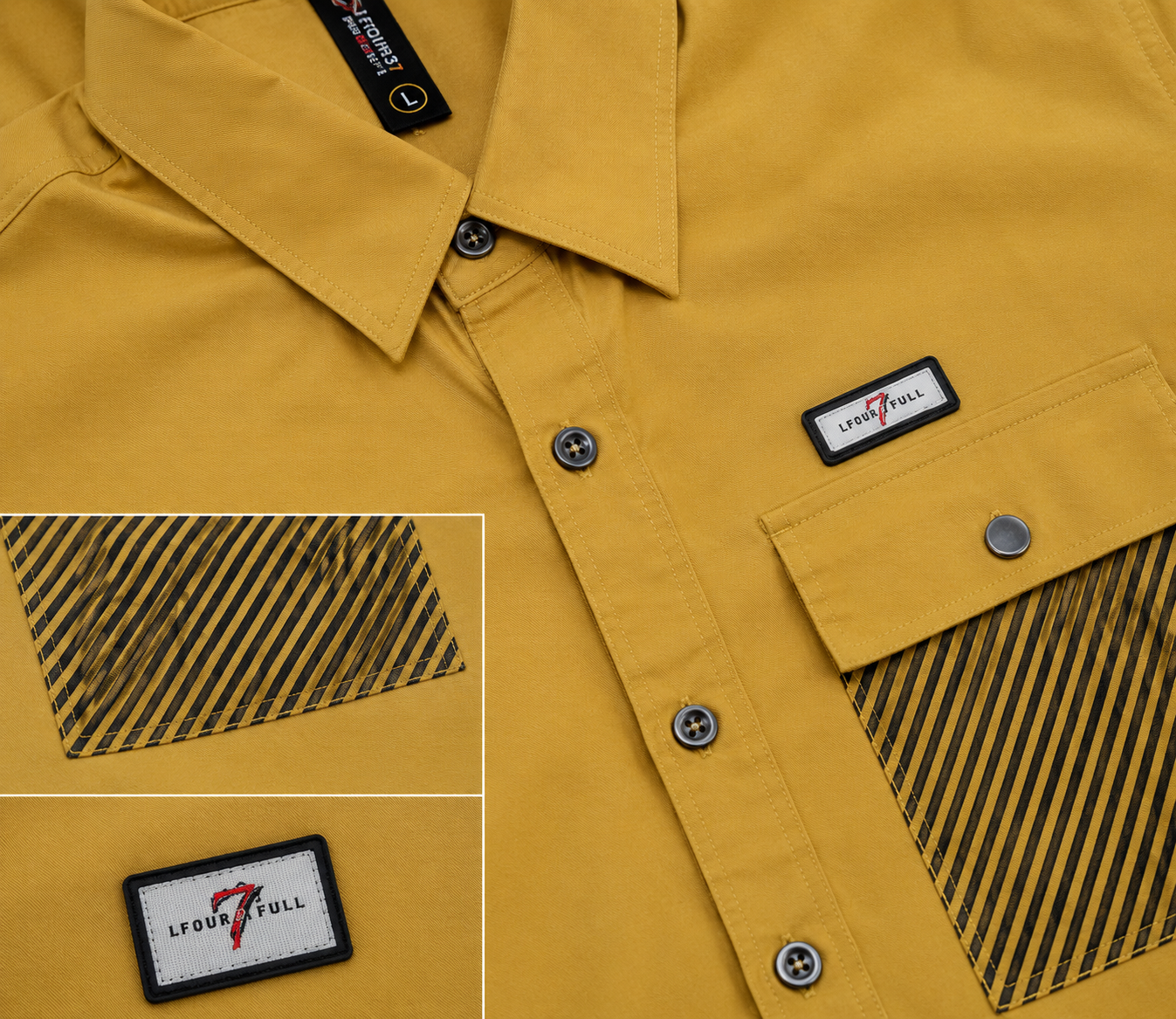 Mustard Urban Edge Dobby Lycra Full Sleeve Shirt