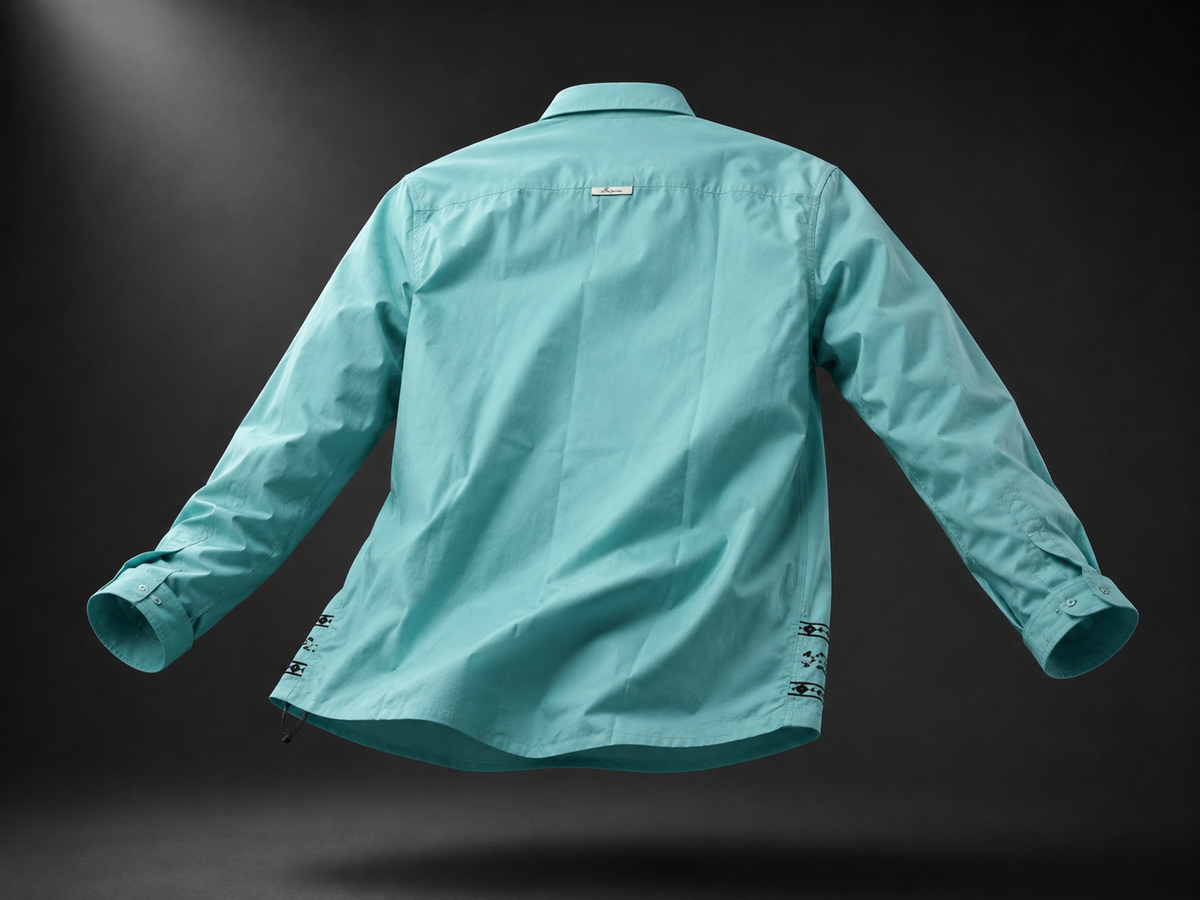 Aqua Heritage Embroidered Full Sleeve Shirt